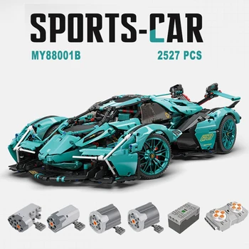 Yeni Yüksek Teknoloji MY88001 B 2527 Adet Yaratıcı Moc V12 Süper Spor Yarış Araba Modeli Tuğla Yapı Taşları Oyuncak Çocuk Hediye