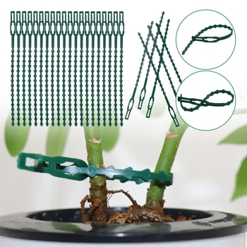 Yeniden kullanılabilir Bitki Kablo Bağları Ayarlanabilir Çalı Raptiye Plastik Zip Döngü Tel Destek Ağacı Asma Domates Üzüm Kök Klip 20/50/100 Adet