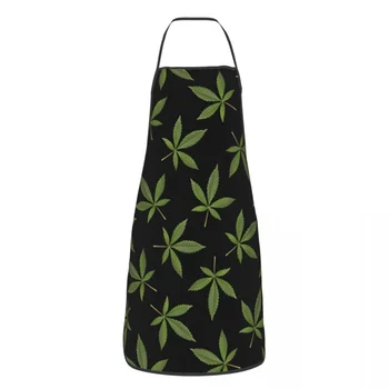 Yeşil Taze Esrar Sativa Yaprakları Polyester Önlükleri Mutfak ızgara Pişirme Önlük Tablier Çiçekçi Artisan Önlük Şef Barista için