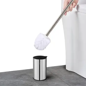Yumuşak Kıllar Tuvalet Fırçası Çizilmez paslanmaz çelik saplar Banyo Fırçası Temizleme Aracı 360 Derece Derin Temiz