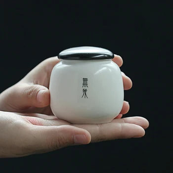 Çin seramik mini taşınabilir çay kutusu küçük mühürlü can nem geçirmez can ev çay depolama can