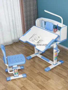 Çocuk çalışma masası ev masası öğrenci masası ve sandalye seti kombinasyonu basit Ev Ödevi masa yükseltilebilir ve alçaltılabilir