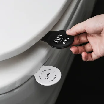 1 Adet Taşınabilir Banyo Tuvalet Kapağı Kaldırıcı Koltuk Dokunmaktan Kaçının Kolu Sticker Kapak Kaldırıcı Ev Duş Odası Tuvalet Koltuk Kaldırıcı