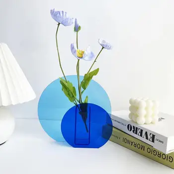 Iskandinav Tarzı Akrilik Su Vazo Yaratıcı Oturma Odası Çiçek Düzenleme Masa Dekorasyon Soyut Sanat Modelleme Süs ZD202
